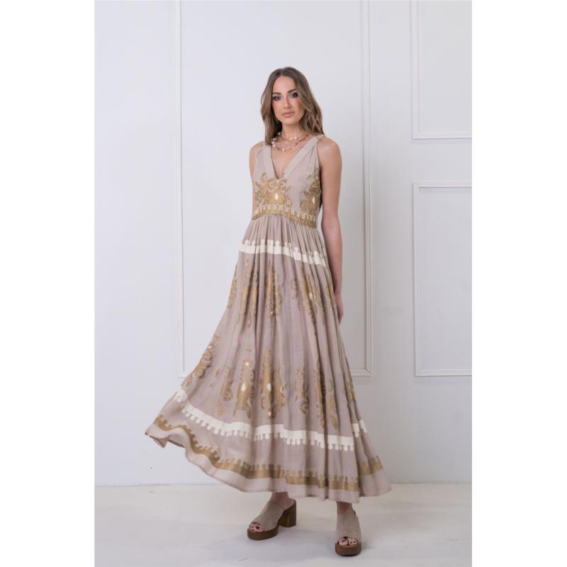Φόρεμα maxi foil print - 4252014085