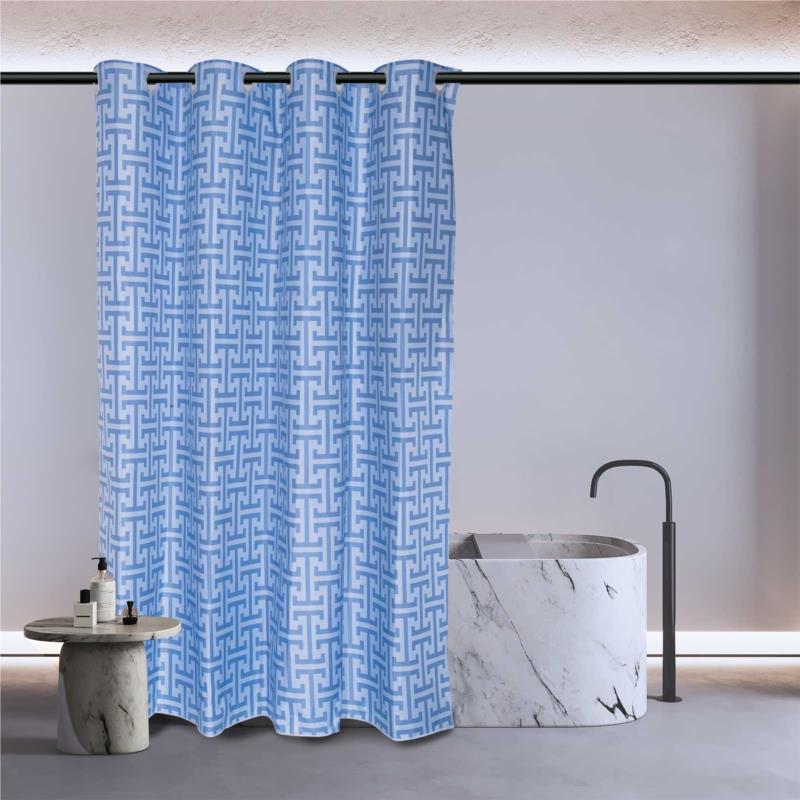 Κουρτίνα Μπάνιου Αδιάβροχη Polyester 240x180εκ. Essential 3119 Dusty Blue Greenwich Polo Club (Ύφασμα: Polyester, Χρώμα: Μπλε) - Greenwich Polo Club - 220124003119