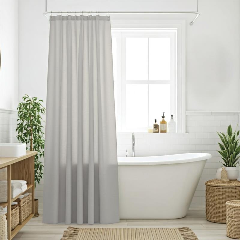 Κουρτίνα Μπάνιου Αδιάβροχη Polyester 240x180εκ. Curtains 0805 Γκρι Das Home (Ύφασμα: Polyester, Χρώμα: Γκρι) - Das Home - 420124000805