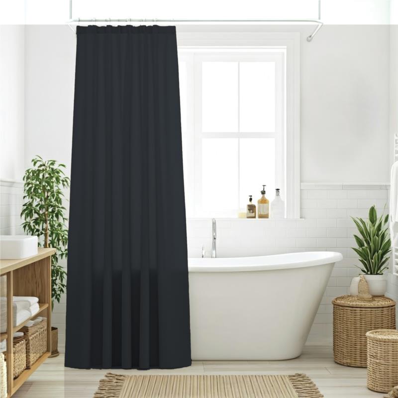 Κουρτίνα Μπάνιου Αδιάβροχη Polyester 240x180εκ. Curtains 0809 Graphite Das Home (Ύφασμα: Polyester, Χρώμα: Γραφίτης) - Das Home - 420124000809