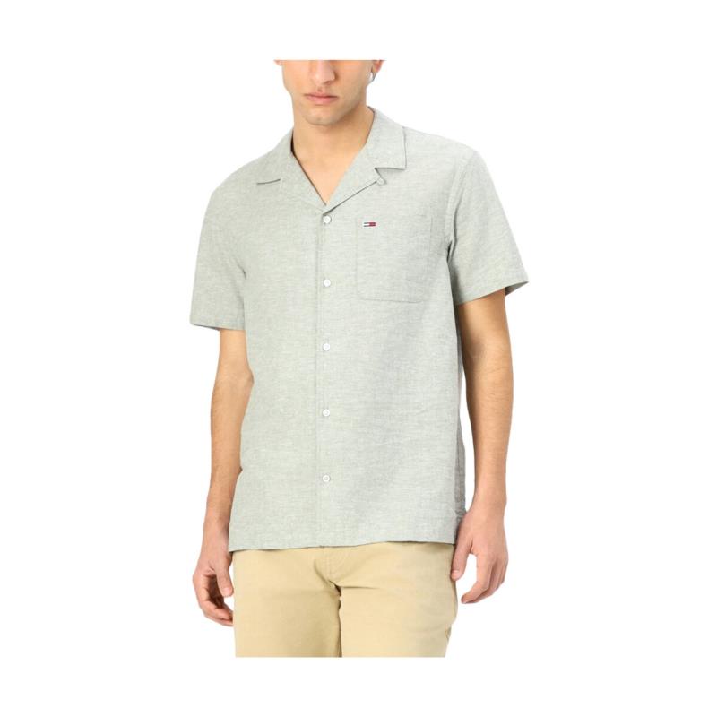 Πουκάμισο με μακριά μανίκια Tommy Hilfiger TOMMY JEANS LINEN BLEND SHORTSLEEVE REGULAR FIT SHIRT MEN