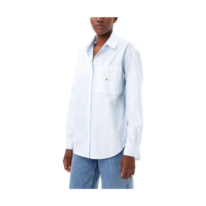 Πουκάμισα Calvin Klein Jeans WOVEN LABEL RELAXED FIT SHIRT WOMEN