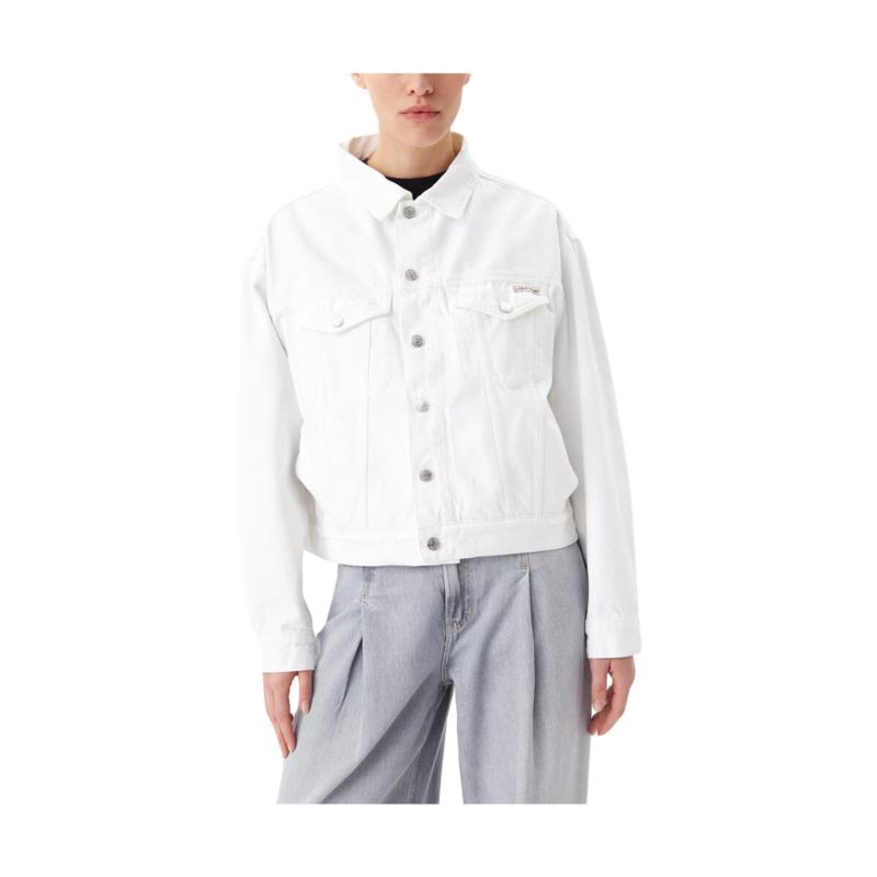 Χοντρό μπουφάν Calvin Klein Jeans DENIM BOXY FIT JACKET WOMEN