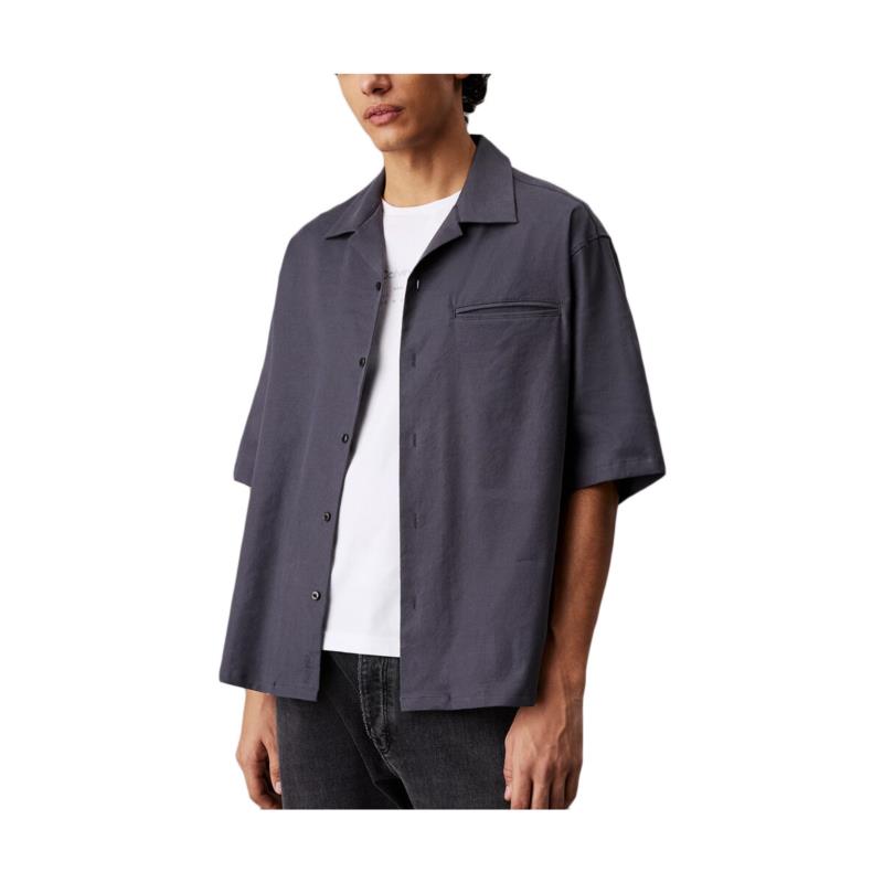 Πουκάμισο με μακριά μανίκια Calvin Klein Jeans LINEN SHORTSLEEVE RELAXED FIT SHIRT MEN