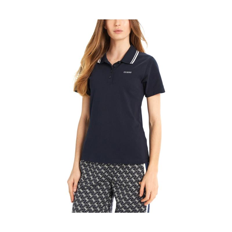 T-shirt με κοντά μανίκια Guess AMARYLLIS EMBROIDERED LOGO REGULAR FIT POLO T-SHIRT WOMEN