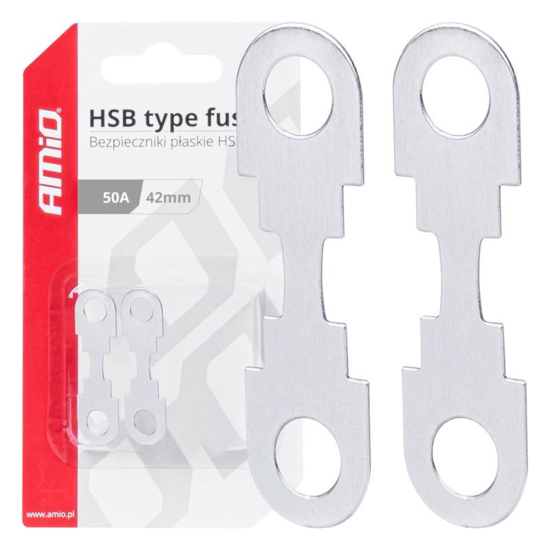 Ταινιοασφάλειες HSB (Flat Fuses) 50A 42mm για ασφαλειοθήκη αυτοκινήτου – AMIO 03499 (2 τεμ.)