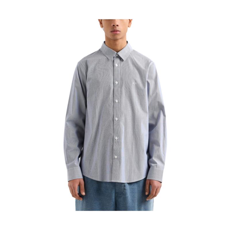 Πουκάμισο με μακριά μανίκια EAX STRIPED LONGSLEEVE REGULAR FIT SHIRT MEN