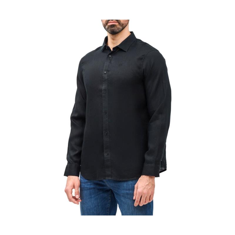 Πουκάμισο με μακριά μανίκια EAX LINEN SHIRT MEN