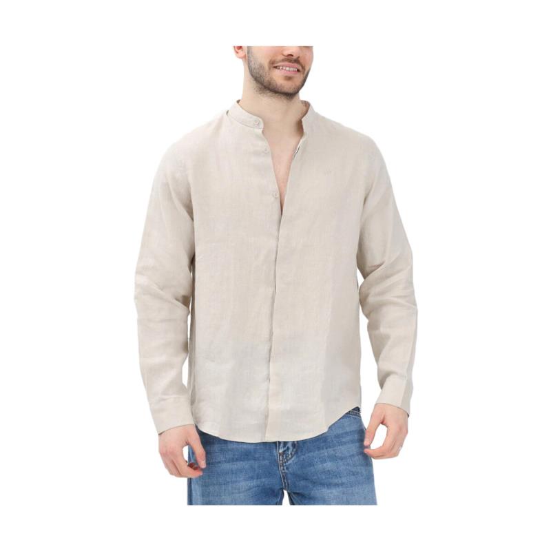 Πουκάμισο με μακριά μανίκια EAX LINEN REGULAR FIT SHIRT MEN