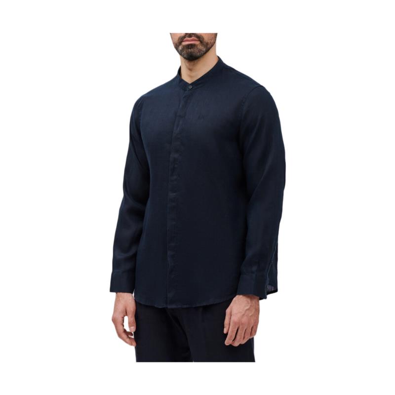 Πουκάμισο με μακριά μανίκια EAX LINEN REGULAR FIT SHIRT MEN