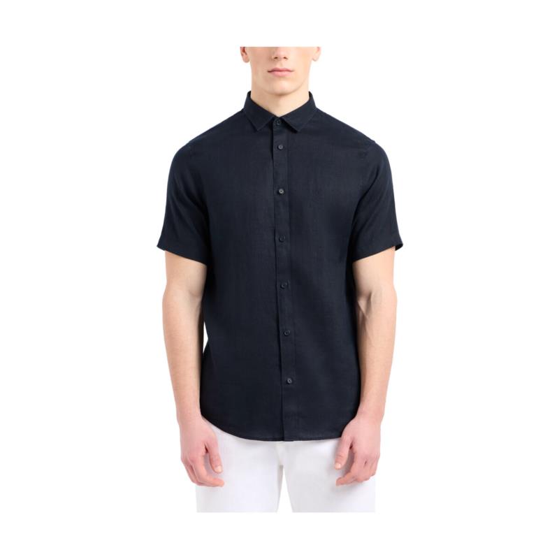 Πουκάμισο με μακριά μανίκια EAX LINEN REGULAR FIT SHIRT MEN