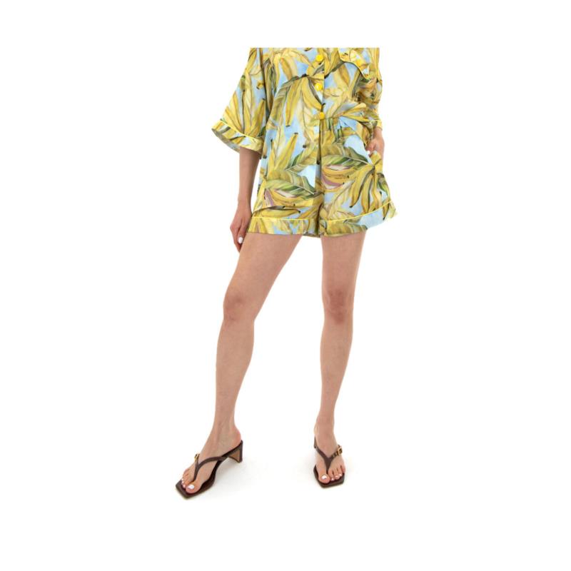 Shorts & Βερμούδες C.manolo SATIN PRINTED ELASTIC WAIST SHORTS WOMEN
