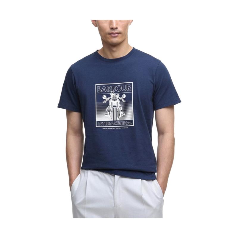 T-shirt με κοντά μανίκια Barbour TRACK GRAPHIC TAILORED FIT T-SHIRT MEN INTERNATIONAL