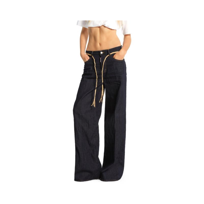 Jeans Dsquared TRAVELLER HIGH WAIST WIDE LEG JEANS WOMEN DSQAURED2