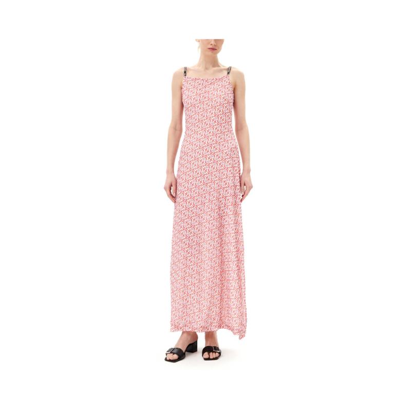 Φορέματα Karl Lagerfeld ALL OVER MONOGRAM PRINT MESH MAXI DRESS WOMEN KARL LAGERFLED
