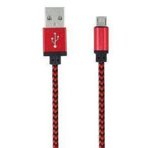 FOREVER BRAIDED MICRO USB CABLE RED