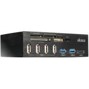 AKASA AK-HC-05BKV2 INTERCONNECT PRO 5.25'' USB PANEL WITH CARD READER AND ESATA BLACK