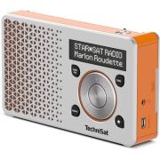 TECHNISAT DIGITRADIO 1 PORTABLE DAB+ / FM RADIO WITH BUILT-IN RECHARGEABLE BATTERY SILVER/ORANGE