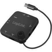 LOGILINK UA0344 USB-C? MULTIFUNCTION HUB OTG 3X USB 2.0 + CARD READER BLACK