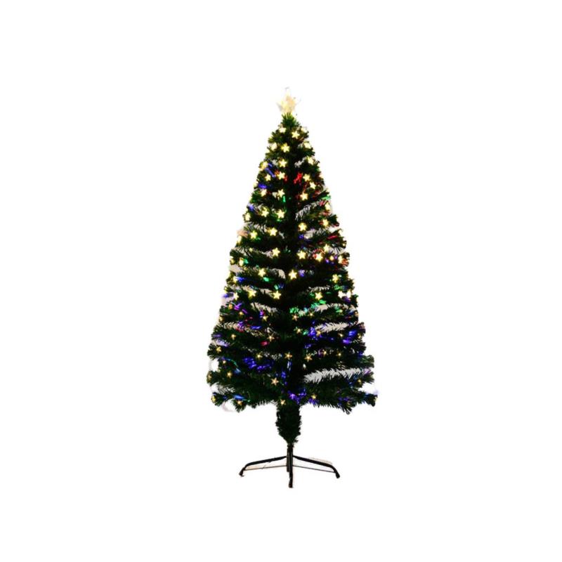 Τεχνητό Χριστουγεννιάτικο δέντρο με Οπτικές ίνες και λαμπάκια Αστεράκια σε λευκό φωτισμό ύψους 180cm - Aria Trade