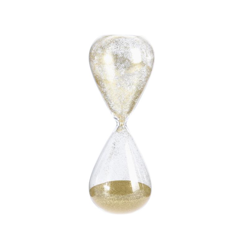 Γυάλινη κλεψύδρα λεπτού χρονόμετρο αντίστροφης μέτρησης με Άμμο σε Χρυσό Χρώμα, AAE303710 - Aria Trade