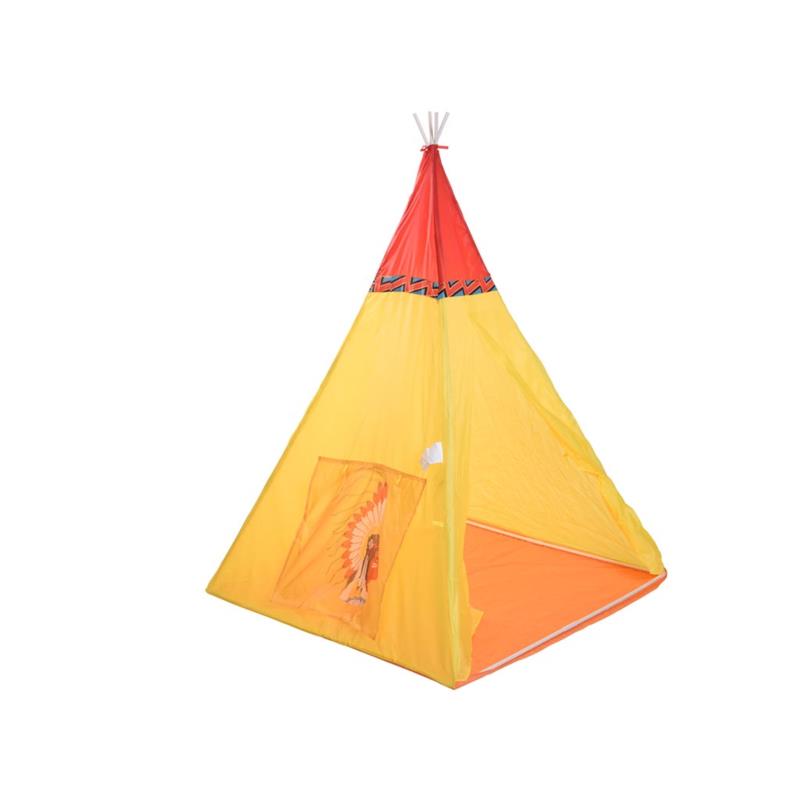 Play Tent Παιδική Ινδιάνικη Σκηνή σε κίτρινο χρώμα, διαστάσεις 100x100x135 εκατοστά - Aria Trade