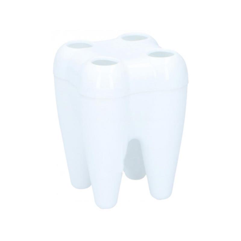 Δοχείο για οδοντόβουρτσες, με 4 θέσεις, σε λευκό χρώμα, διαστάσεις 7x7x9.5 εκατοστά, Bath & Shower - Bath&Shower