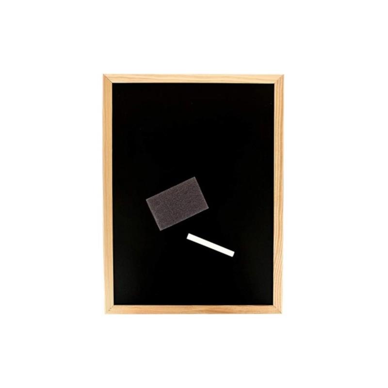 Ξύλινος Μαυροπίνακας Κιμωλίας Σημειώσεων με σφουγγάρι και κιμωλία, 30x40 cm - Aria Trade