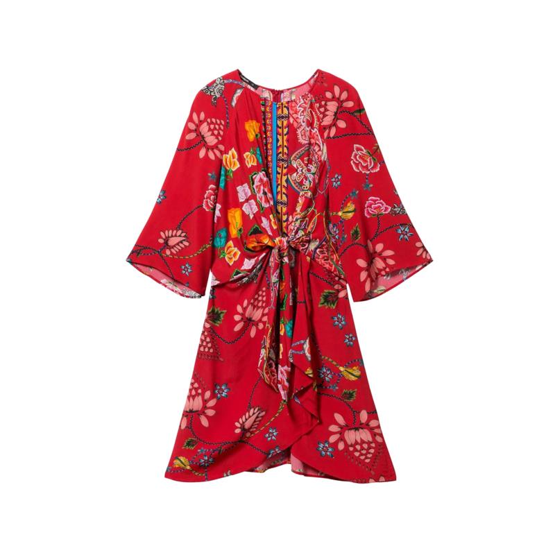 Desigual γυναικείο μίνι φόρεμα floral Glen - 19SWVWAE - Κόκκινο