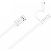 HUAWEI AP55S USB TYPE-A TO TYPE-C AND MICRO-USB DATA CABLE 1.5M WHITE