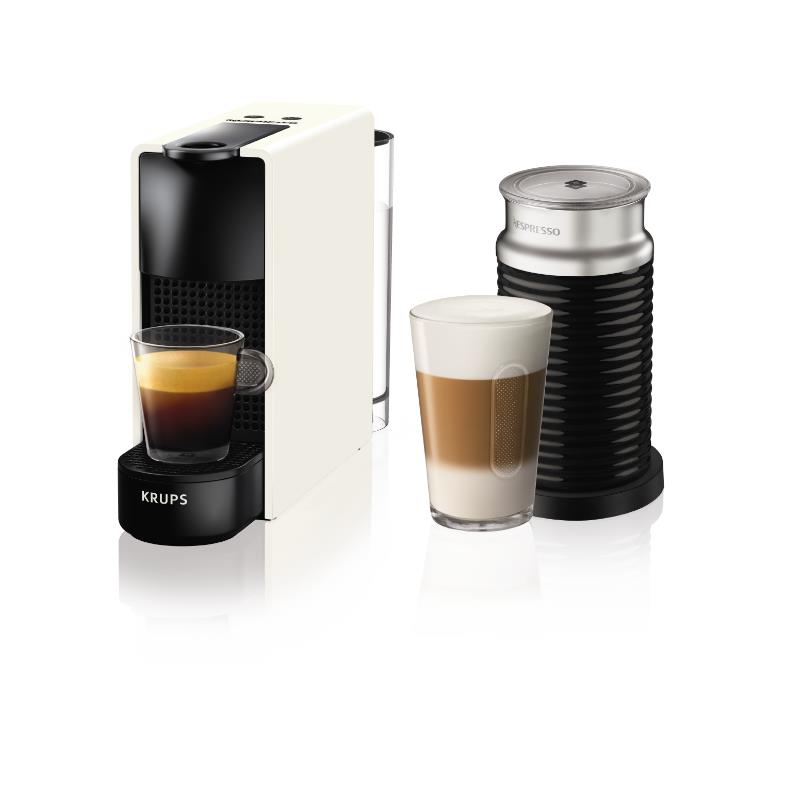 KRUPS Nespresso XN1111S Essenza Mini Καφετιέρα Krups Λευκή μαζί με Aeroccino
