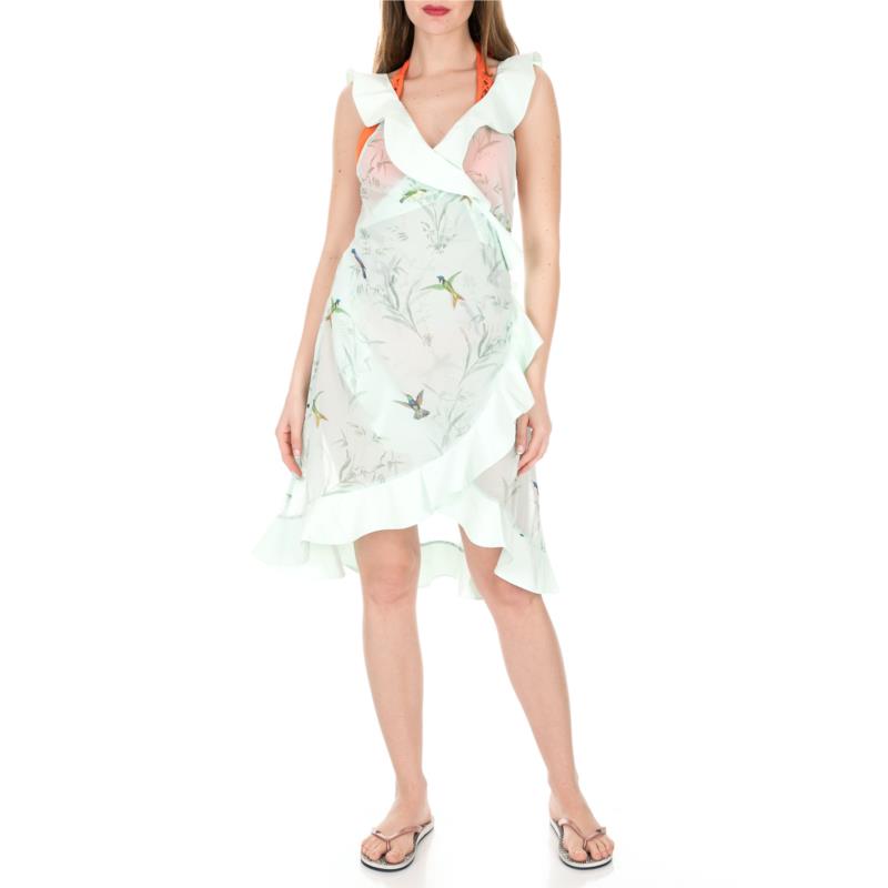 TED BAKER - Γυναικείο κρουαζέ φόρεμα παραλίας TED BAKER DAISLEE FORTUNE λευκό