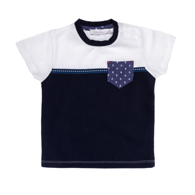PATACHOU - Παιδική μπλούζα PATACHOU άσπρη-μπλε