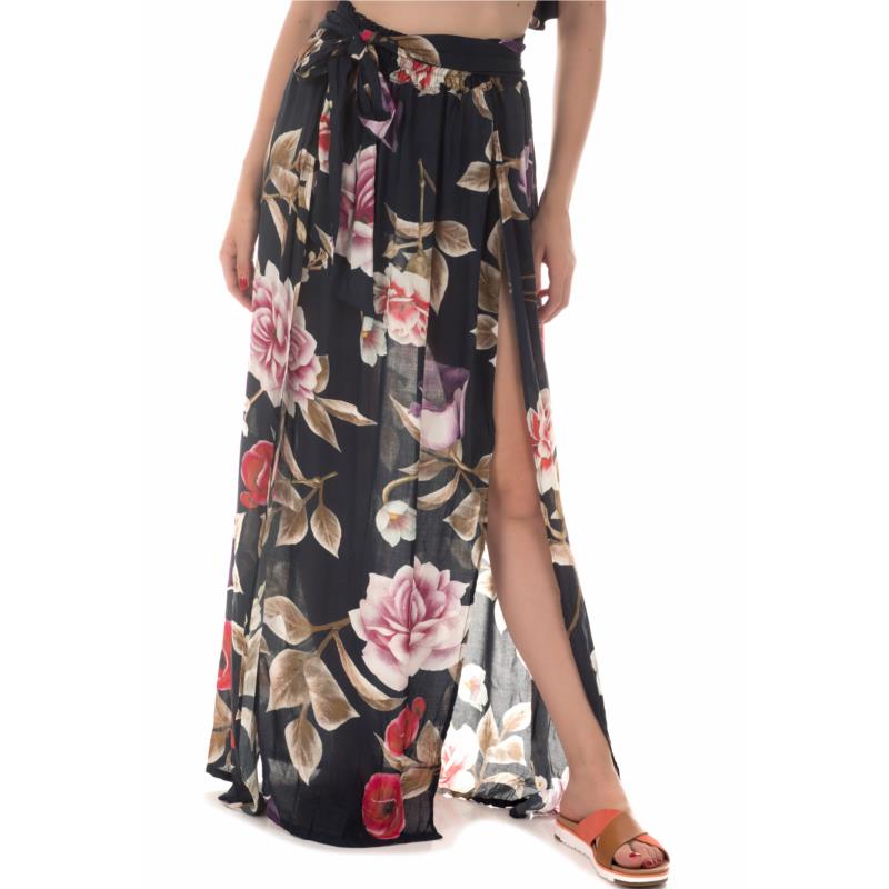 AGUA BENDITA - Γυναικεία maxi φούστα παραλίας AGUA BENDITA AMAIA JASMINE floral μαύρη