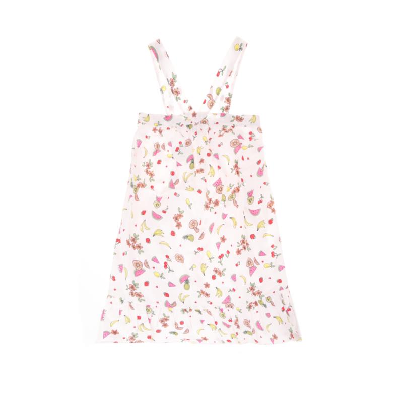 JUICY COUTURE KIDS - Παιδικό φόρεμα JUICY COUTURE KIDS FRUIT SALAD λευκό εμπριμέ