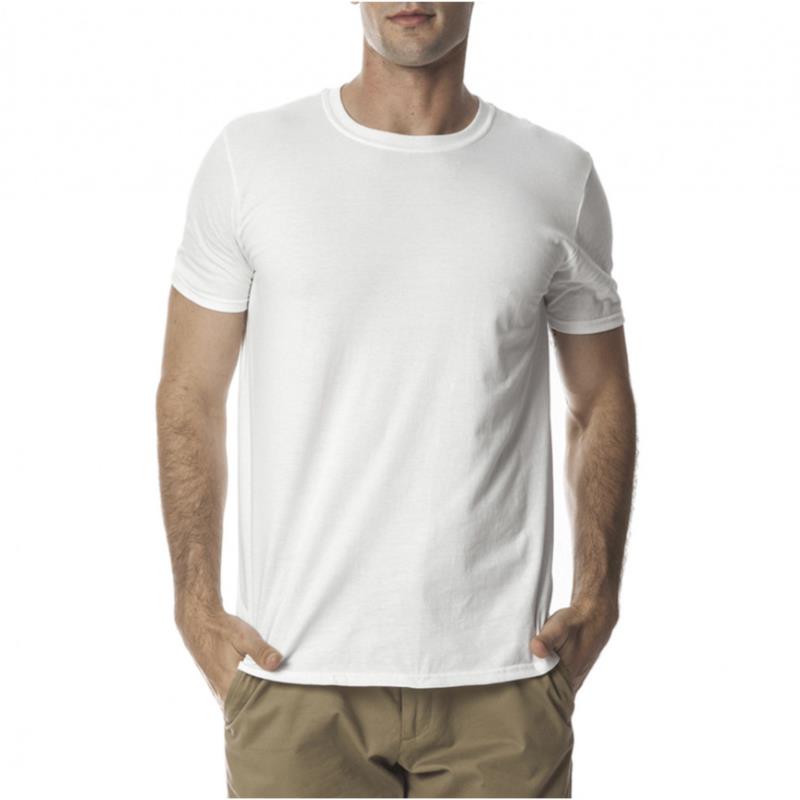Ανδρική λευκή κοντομάνικη μπλούζα Basic