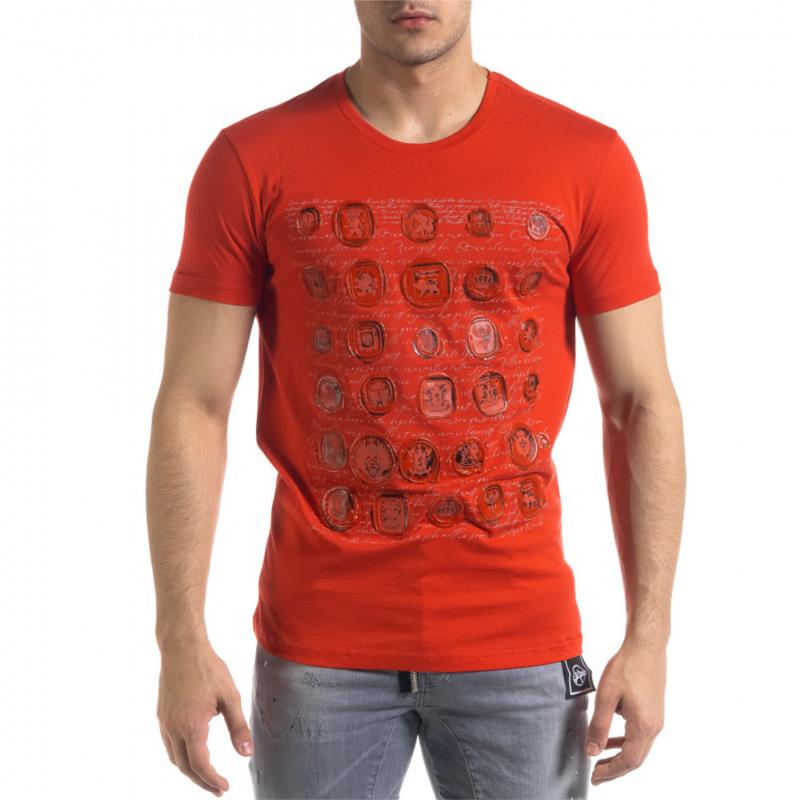 Ανδρική κόκκινη κοντομάνικη μπλούζα SAW