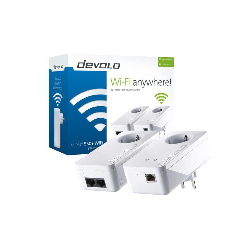 DEVOLO dLAN 550 με WiFi Starter Kit Powerline - (9840)