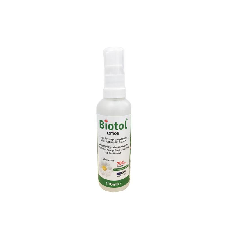 Αντισηπτικό απολυμαντικό χεριών Biotol Hand lotion σε Spray 110ml, με εκχύλισμα χαμομηλιού, κατάλληλο για την προστασία από ιούς - Biotol