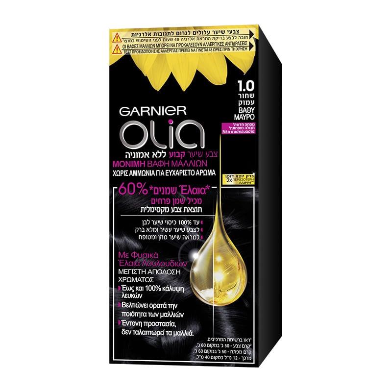 Olia Βαφή Μαλλιών 50gr (1.0 Βαθυ Μαυρο)