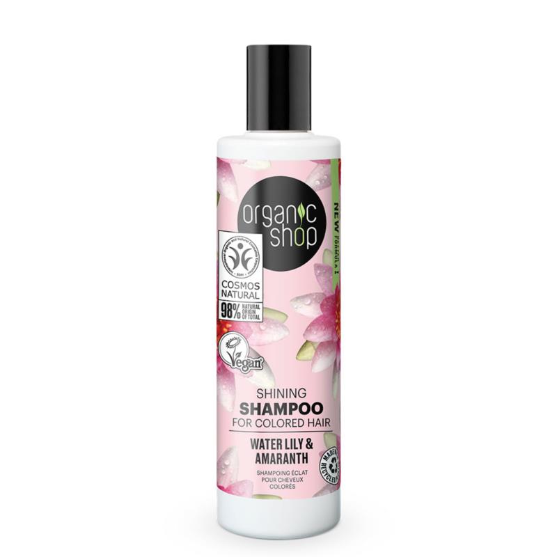 Organic Shop Shampoo Silk Nectar, Σαμπουάν για Mεταξένια Λάμψη Καριτέ & Κρίνος , 280ml.