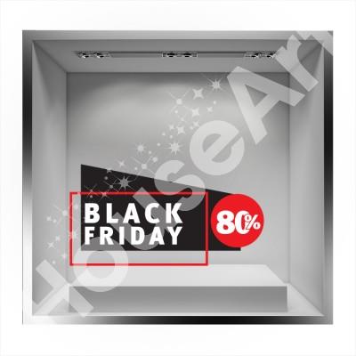 Black Friday Objects Εκπτωτικά Αυτοκόλλητα βιτρίνας 26 x 50 cm