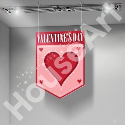 Valentine\'s Day Pink Hearts Αγίου Βαλεντίνου Καρτολίνες κρεμαστές 36x50 cm