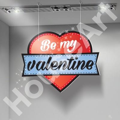 Be my Valentine Αγίου Βαλεντίνου Καρτολίνες κρεμαστές 50x39 cm