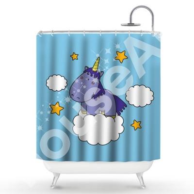 Μονόκερος στον ουρανό Παιδικά Κουρτίνες μπάνιου 150 x 180 cm