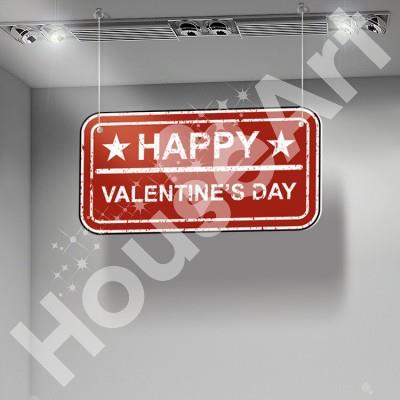 Happy Valentine\'s Day Αγίου Βαλεντίνου Καρτολίνες κρεμαστές 50x25 cm