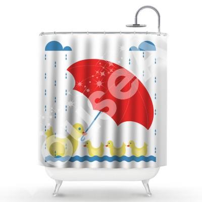 Παπάκια στην βροχή Παιδικά Κουρτίνες μπάνιου 150 x 180 cm