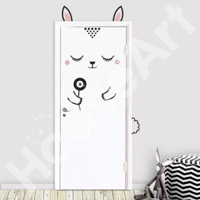 Bunny Flower Sticker Πόρτας Αυτοκόλλητα πόρτας Small (50x95)