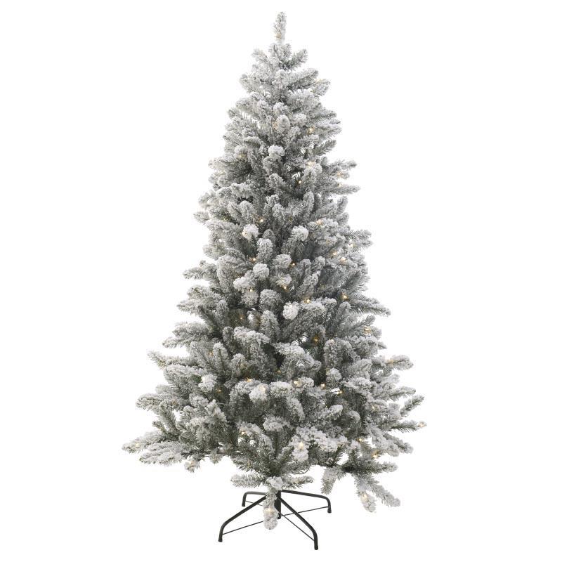 Χριστουγεννιάτικο δέντρο χιονισμένο με 220 φωτάκια LED pvc πράσινο/λευκό Y180cm Inart 2-85-125-0025