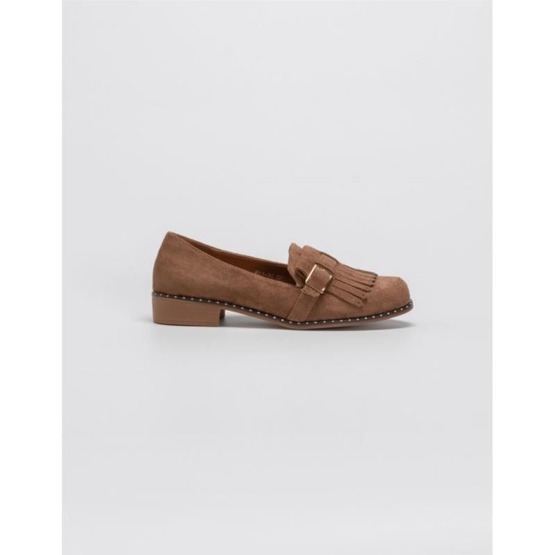Suede loafers με κρόσσια και ζωνάκι - Πούρο